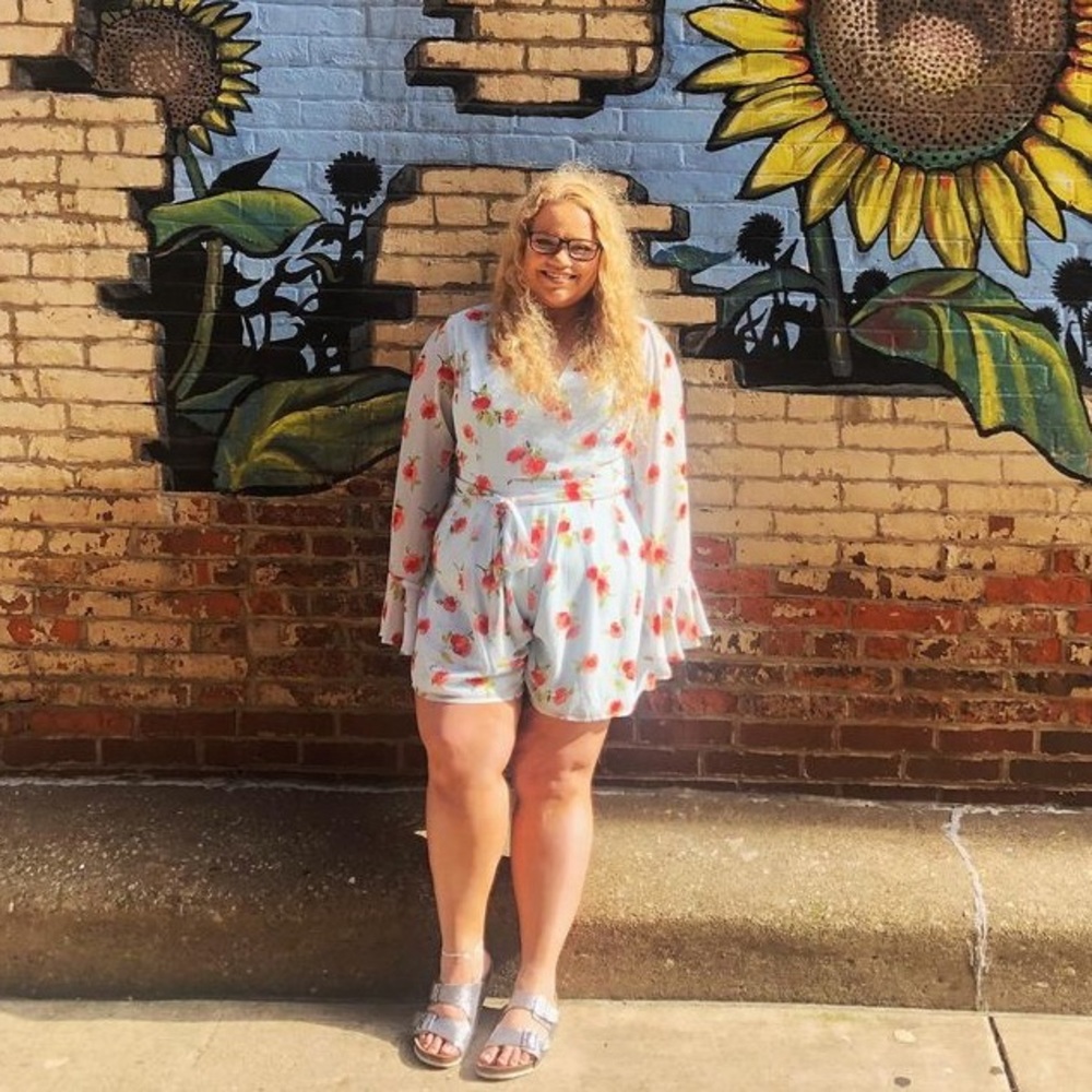 Long sleeve floral romper